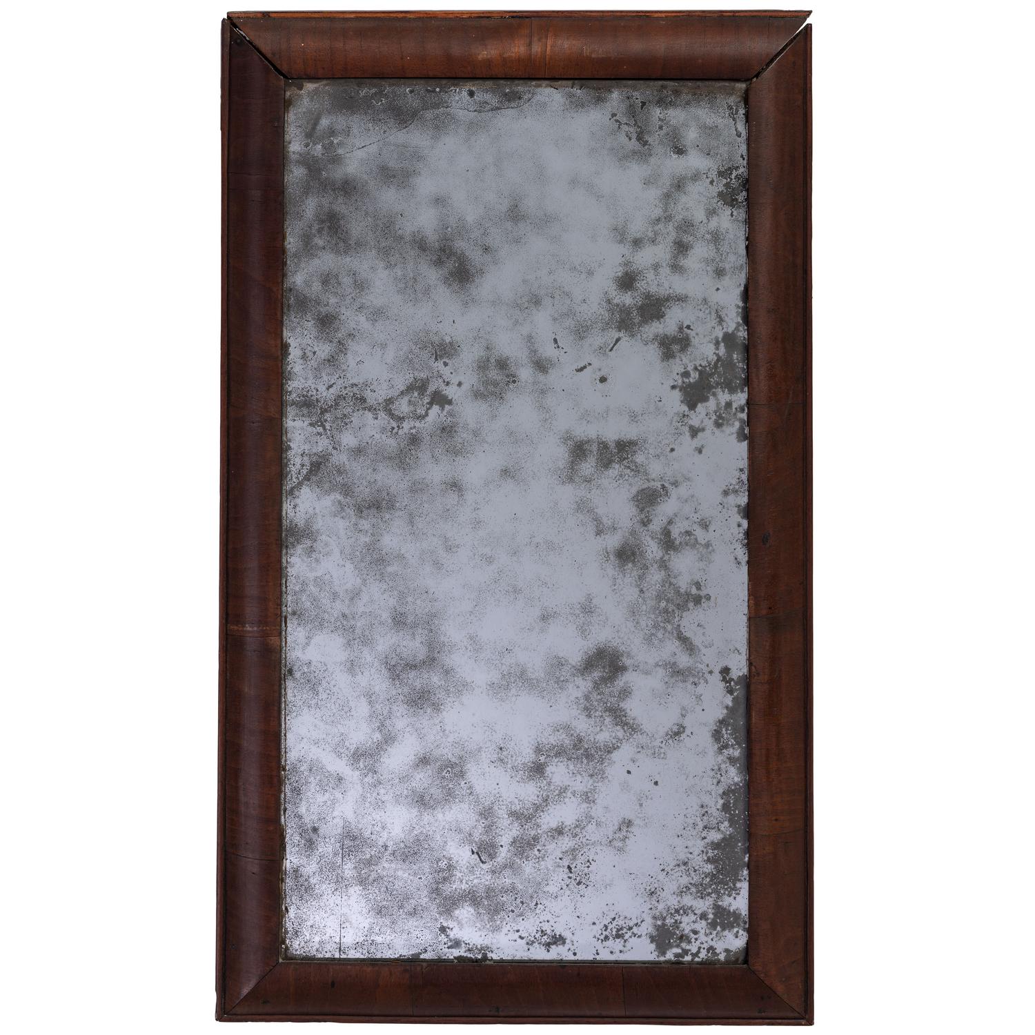 A Queen Anne Veneered Walnut Looking Glass