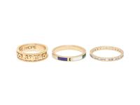 FOUNDRAE, YELLOW GOLD AND ENAMEL RINGS