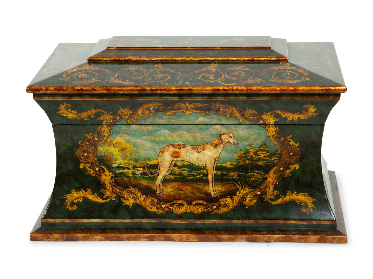 A Large Painted Wood Table Casket — LATE 20TH CENTURY