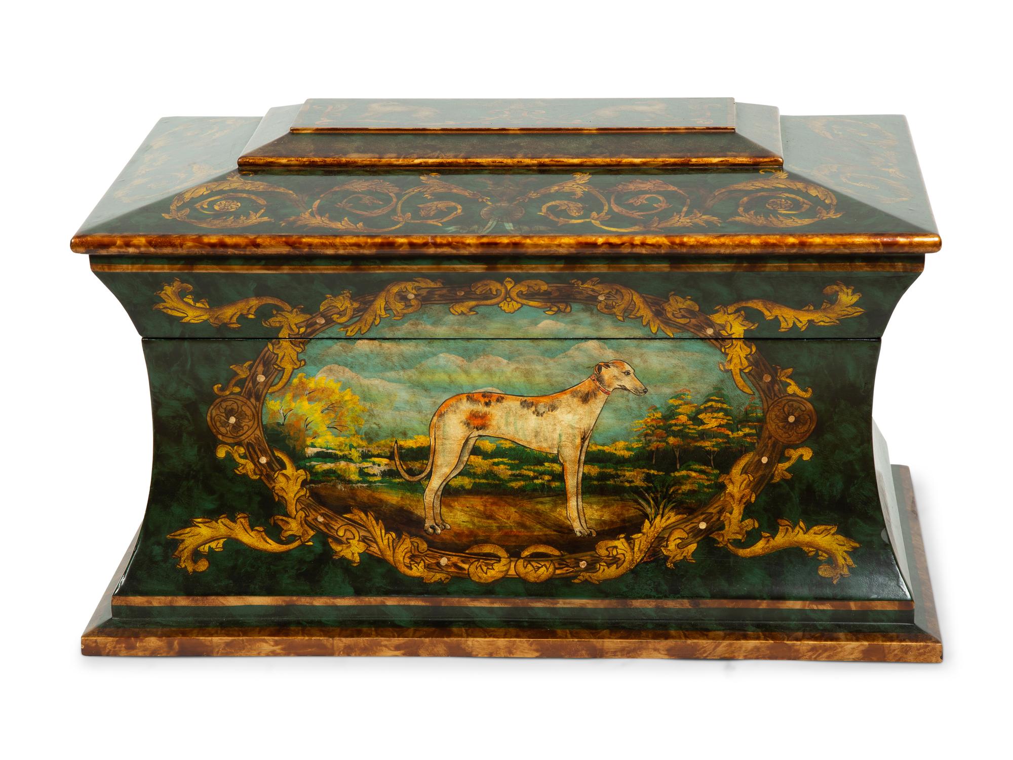 A Large Painted Wood Table Casket — LATE 20TH CENTURY