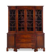 A George III Style Mahogany Breakfront Bookcase