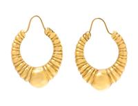 A Pair of 18 Karat Yellow Gold Hoop Earrings, Lalaounis, 7.00 dwts.