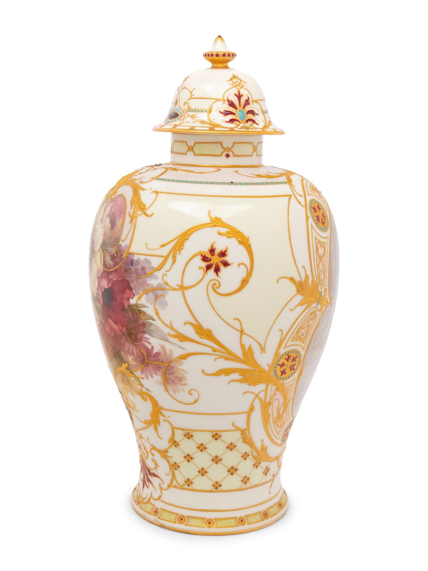 A Berlin (K.P.M.) Pâte-sur-Pâte Porcelain and Enamel Decorated Vase