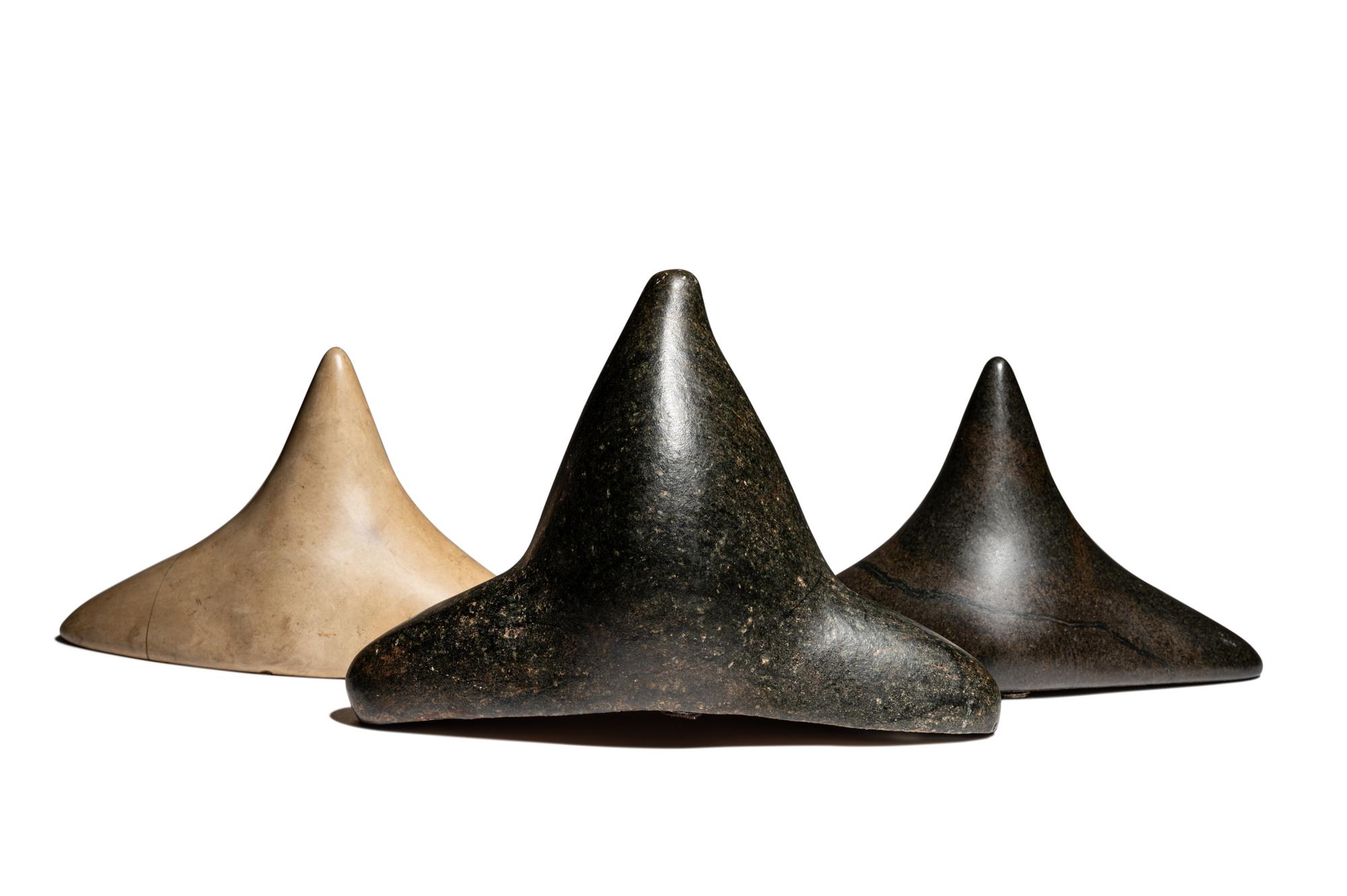 Three Taino Stone Trigonolitos