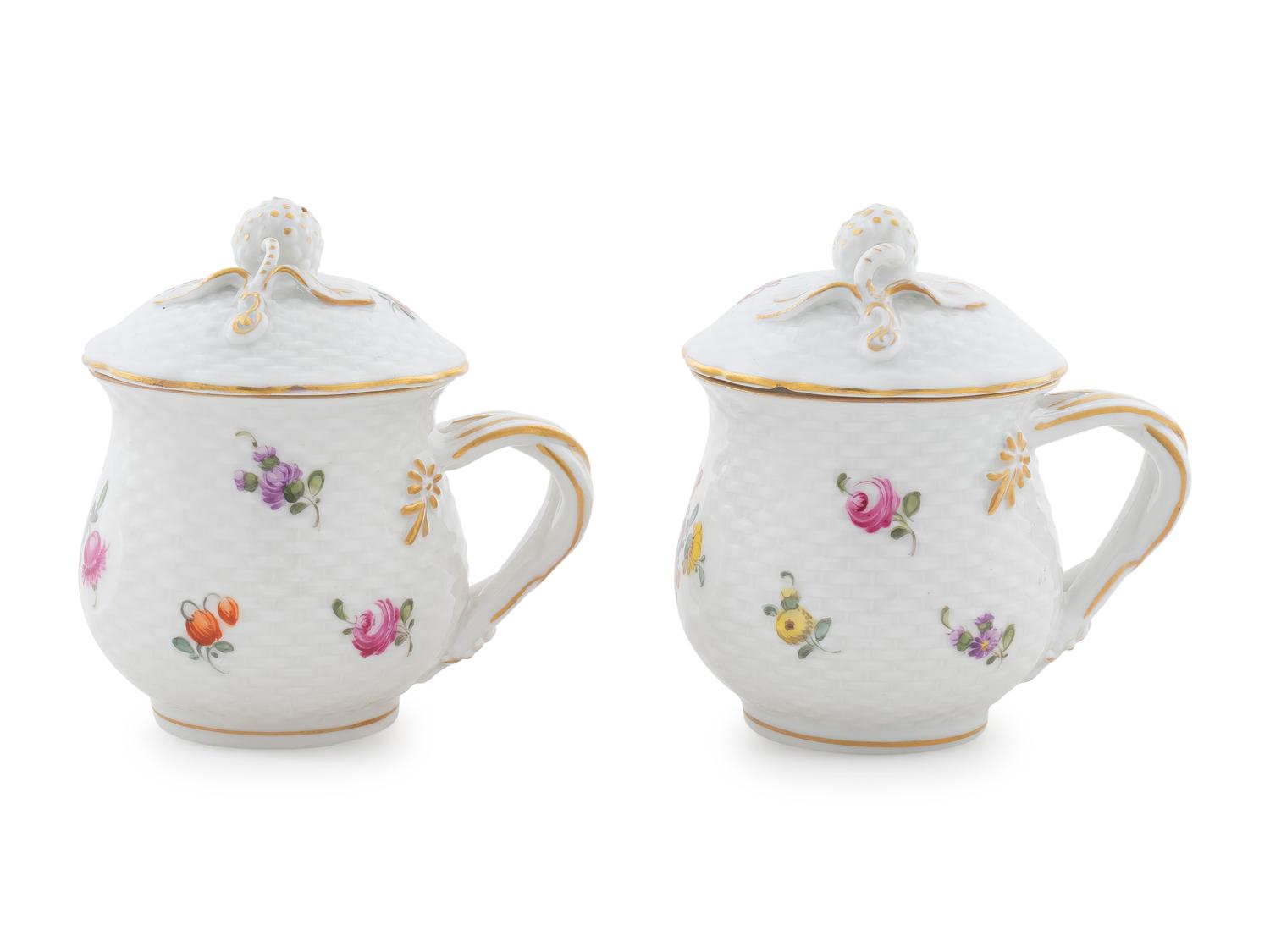 A Pair of Porcelain Pots de Creme — C. 1800