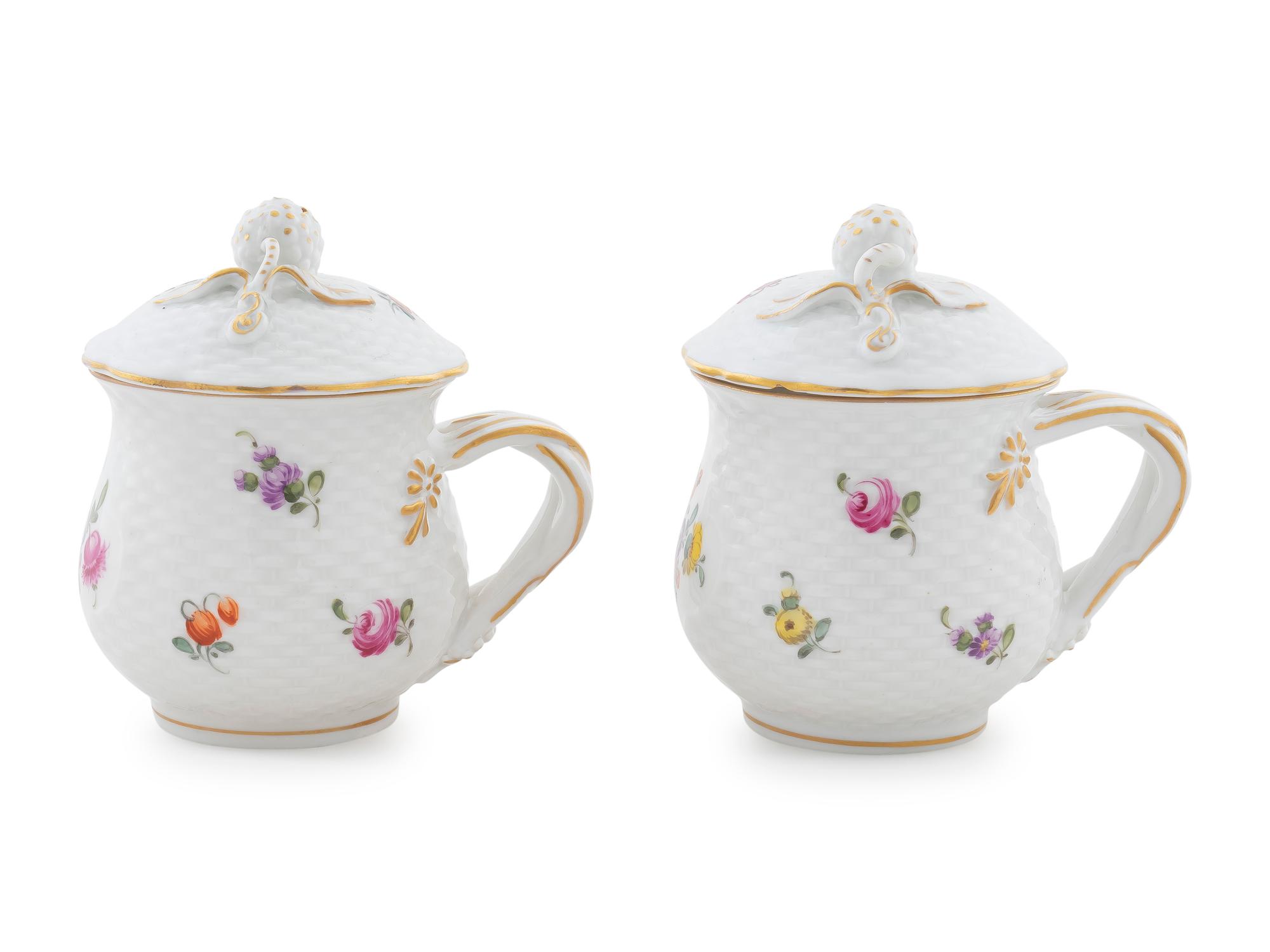 A Pair of Porcelain Pots de Creme — C. 1800