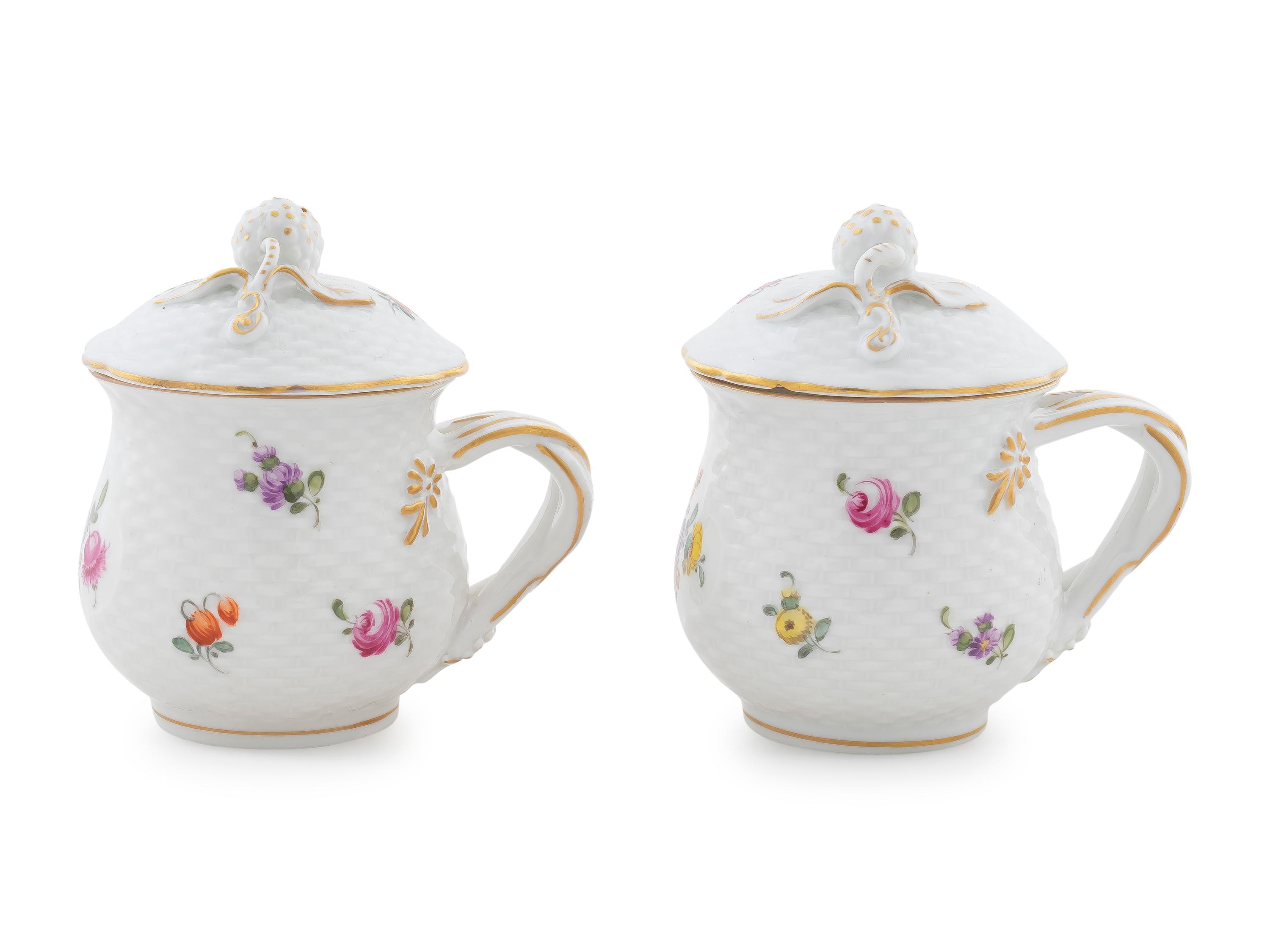 A Pair of Porcelain Pots de Creme — C. 1800