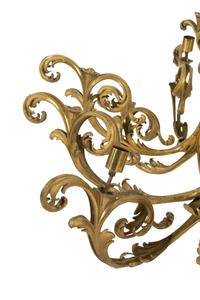 A Belle Epoque Gilt Bronze and Opaline Glass 24-Arm Chandelier