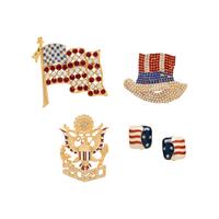 COLLECTION OF RED-WHITE-AND-BLUE COSTUME JEWELRY
