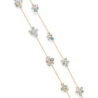 YELLOW GOLD AND AQUAMARINE NECKLACE