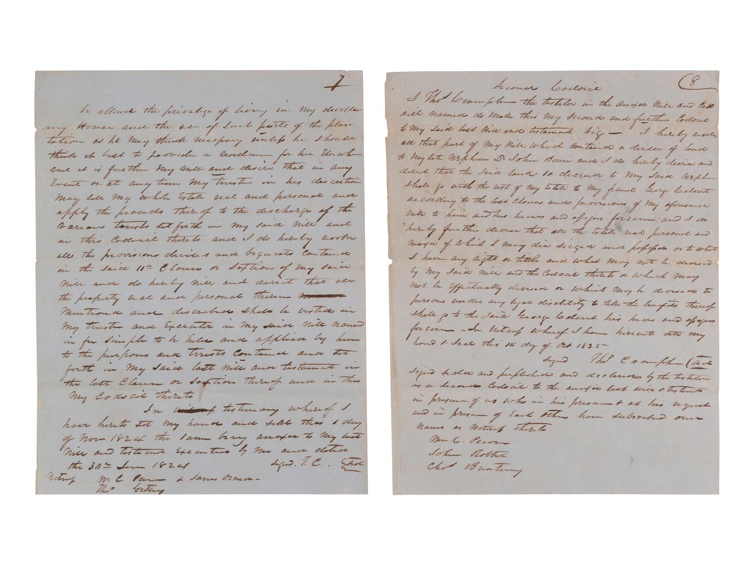[ENSLAVEMENT] Last will and testament of Thomas Cramphin of Montgomery County, MD, involving slaves