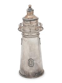 An American Silver-Plate Lighthouse Cocktail Shaker