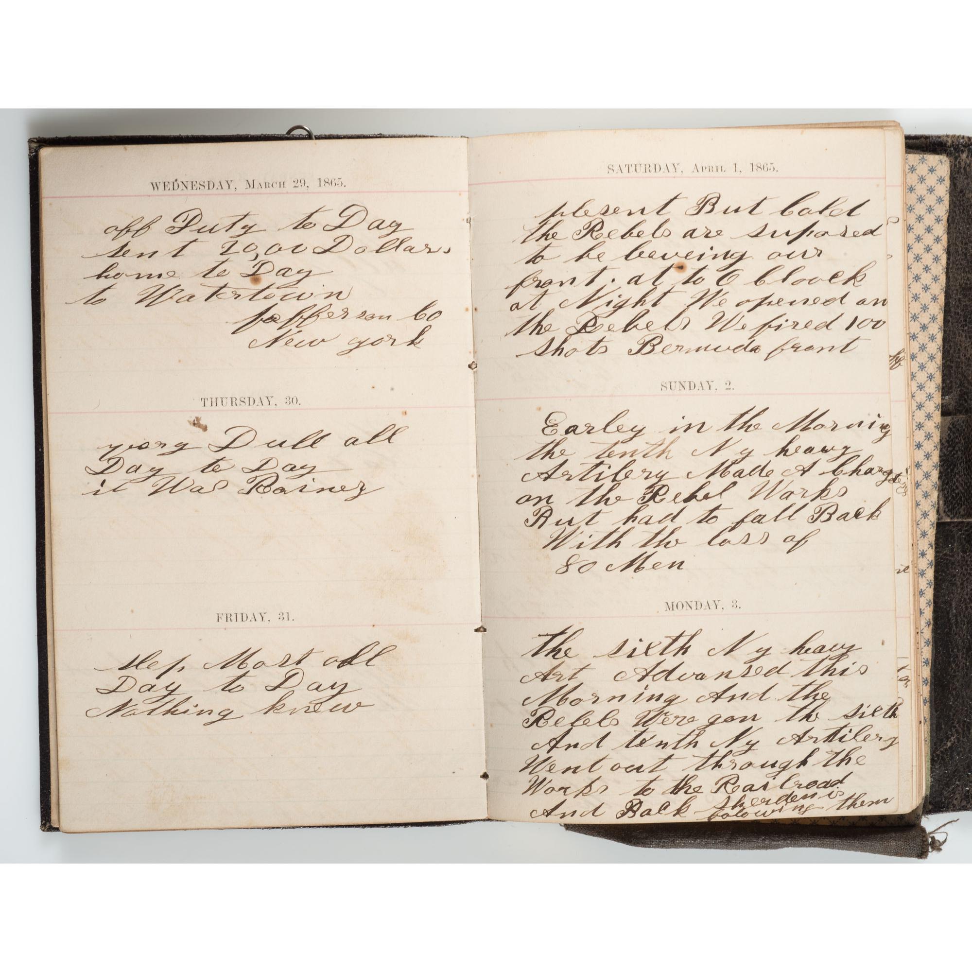 Civil War Diary of Thomas Mains, 33rd Independent Battery, Light Artillery, NYSV