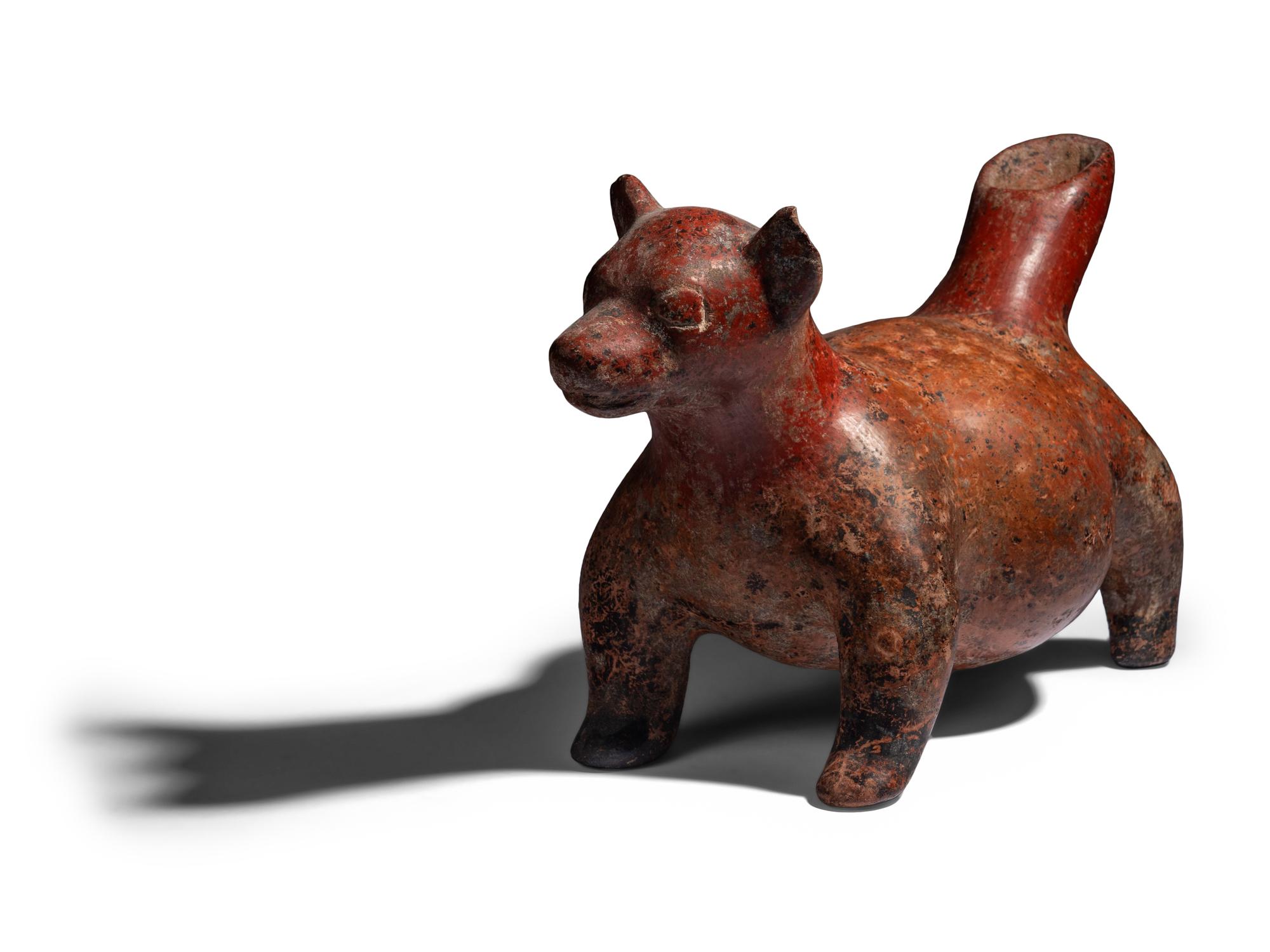 A Colima Effigy Dog Vessel