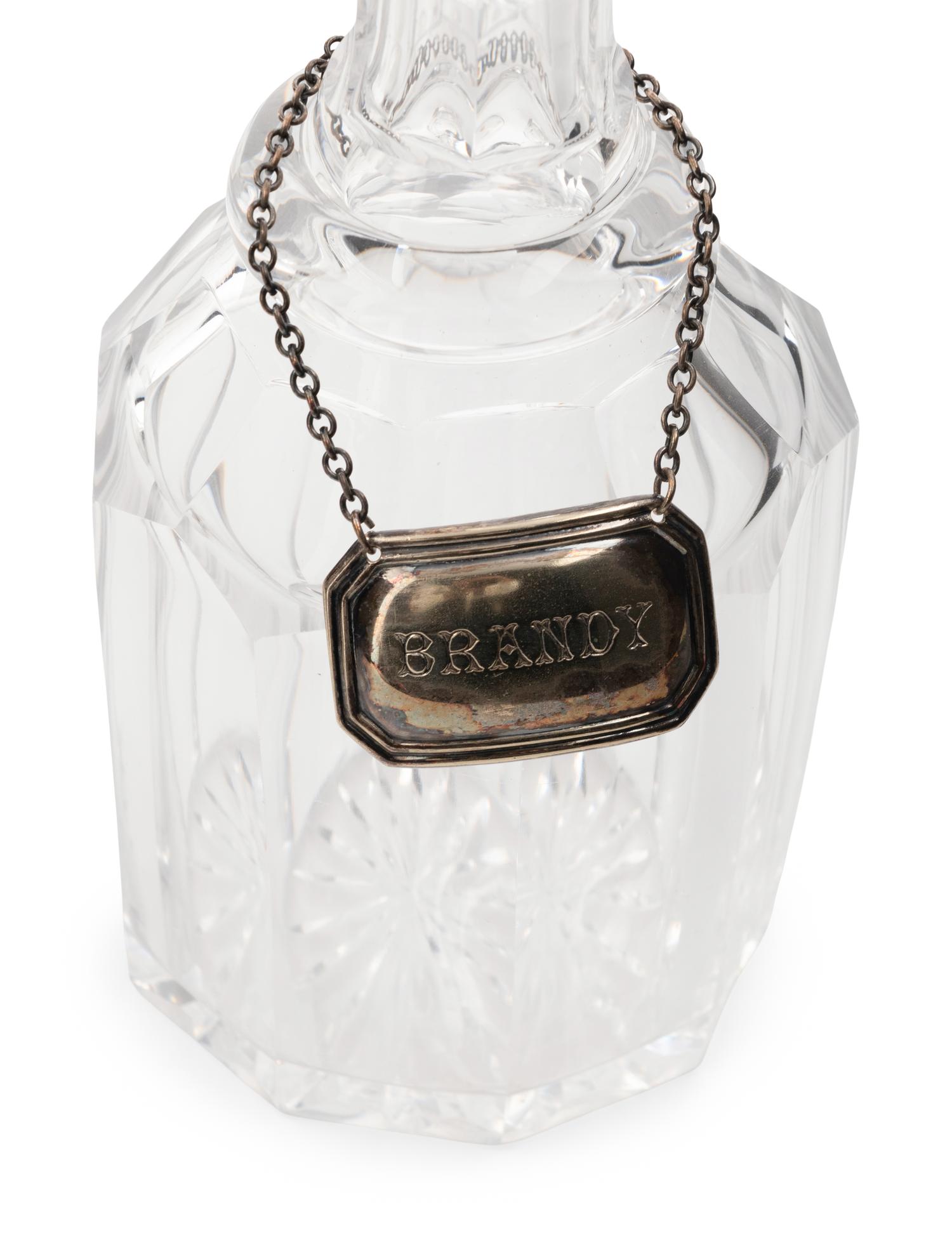 Six English Cut and Etched Glass Decanters