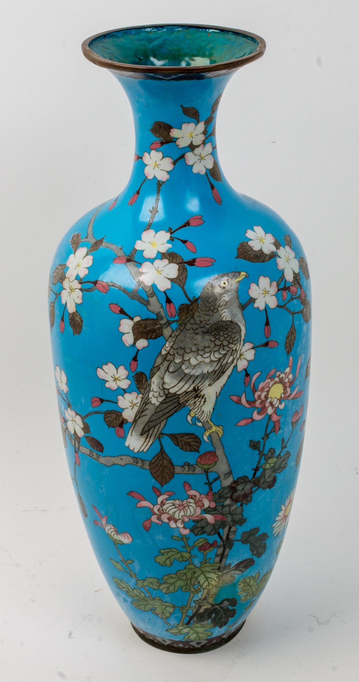 A Chinese Cloisonne Vase Height 23 1/4 inches. — 20TH CENTURY
