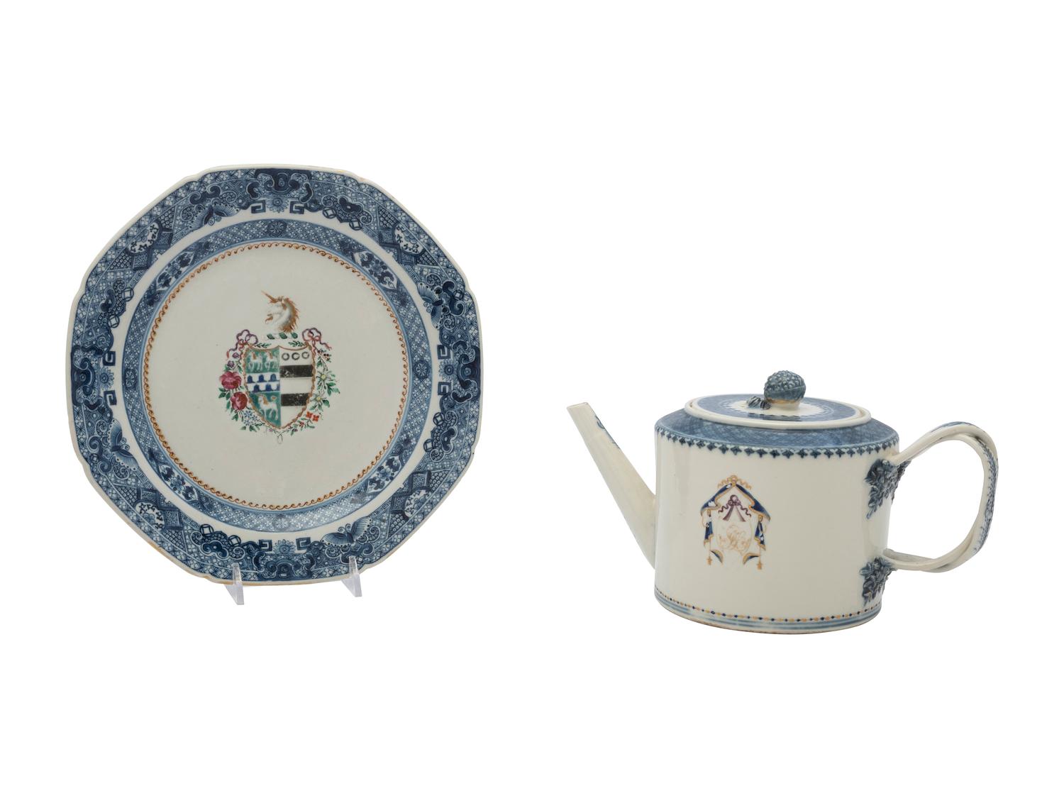 Thirty-Six Chinese Export Armorial Dinner Plates