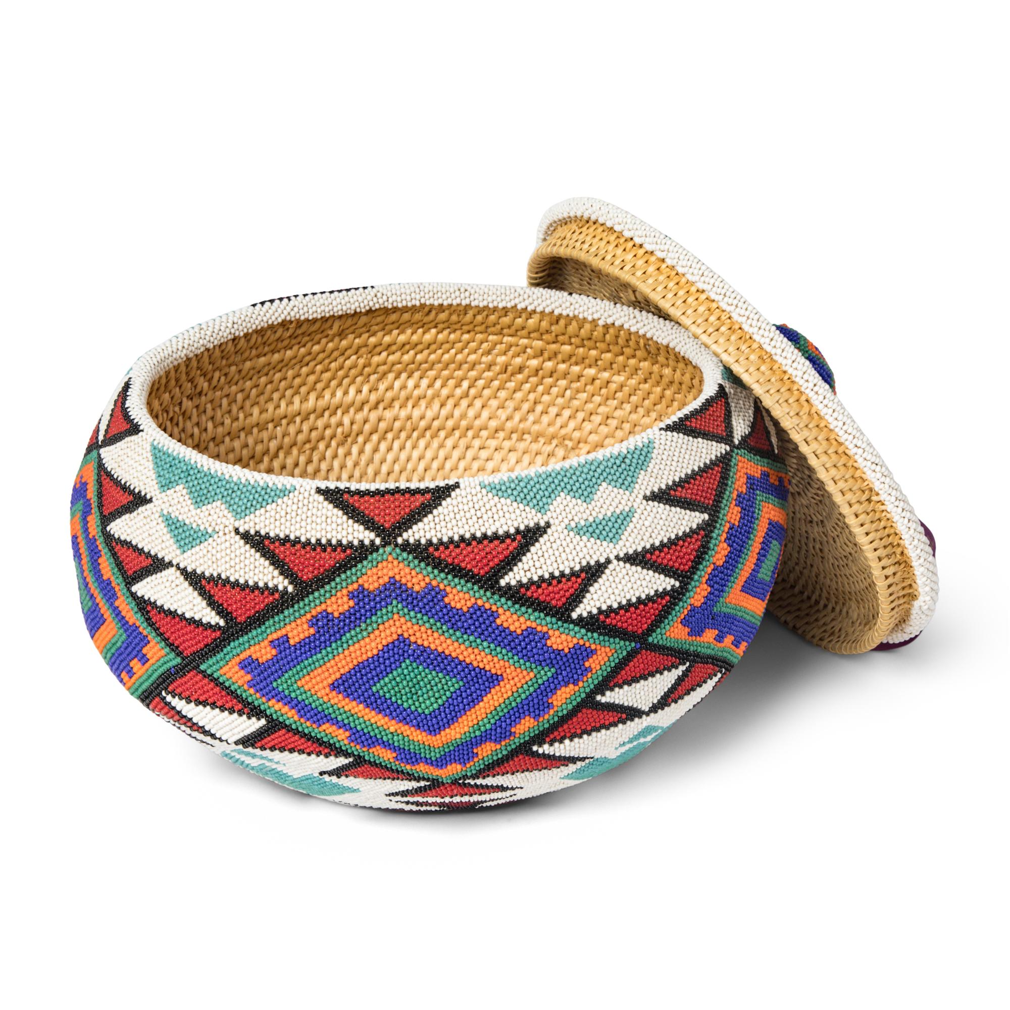 Lorena Thomas (Paiute, 1917-1986) — Beaded Basket, Award Winner