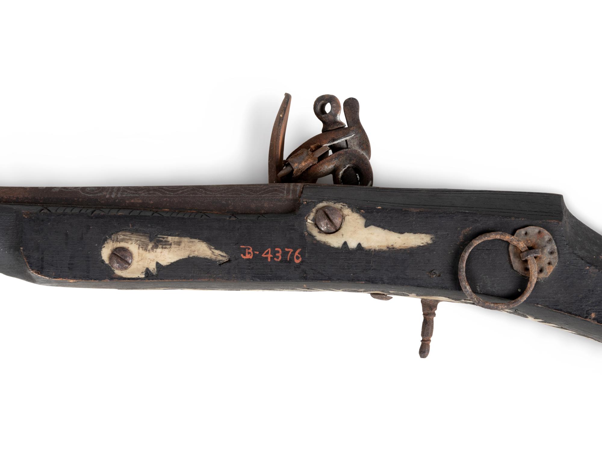 An Ottoman Bone and Metal Inlaid Flintlock Rifle