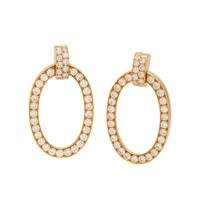 DAVID WEBB, YELLOW GOLD AND DIAMOND EARCLIPS