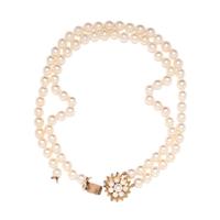 DOUBLE STRAND CULTURED PEARL NECKLACE