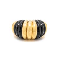 ROBERT ALTMAN, YELLOW GOLD AND BLACK ONYX RING