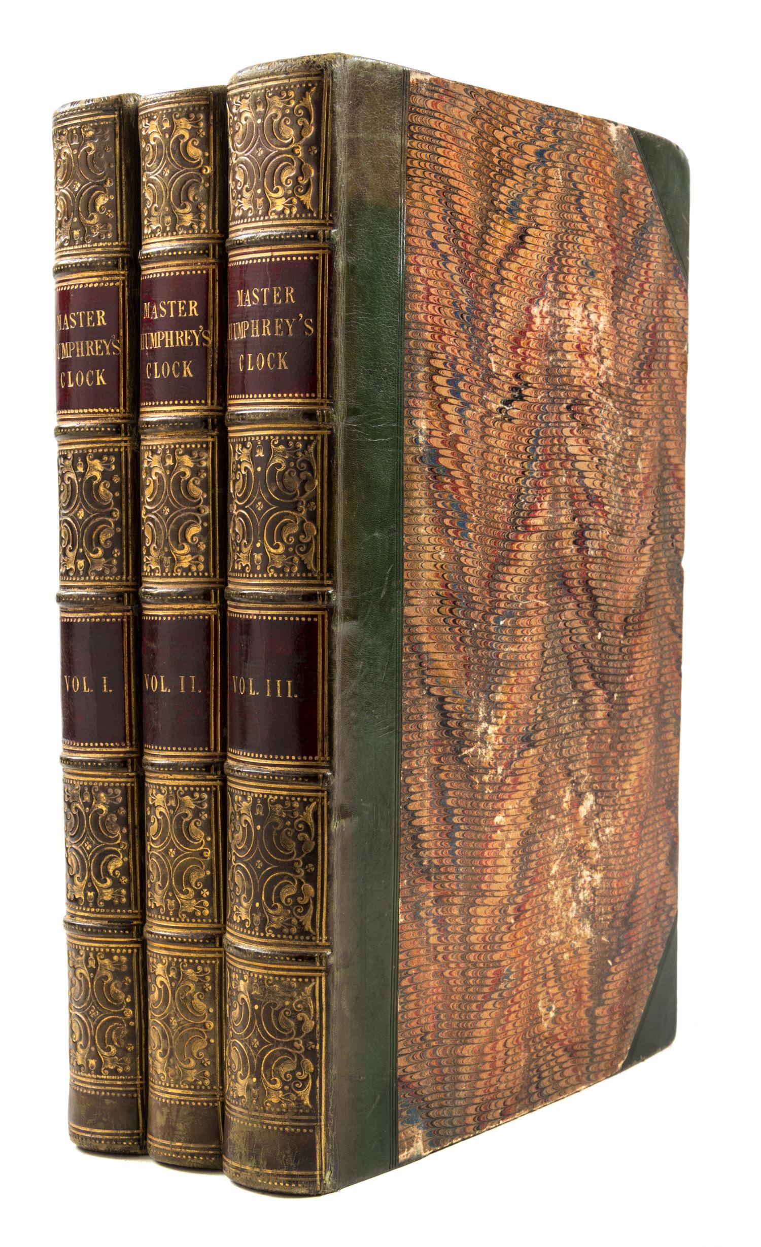 DICKENS, CHARLES. Master Humphrey's Clock. London, 1850. 3 vols. First edition in book form.