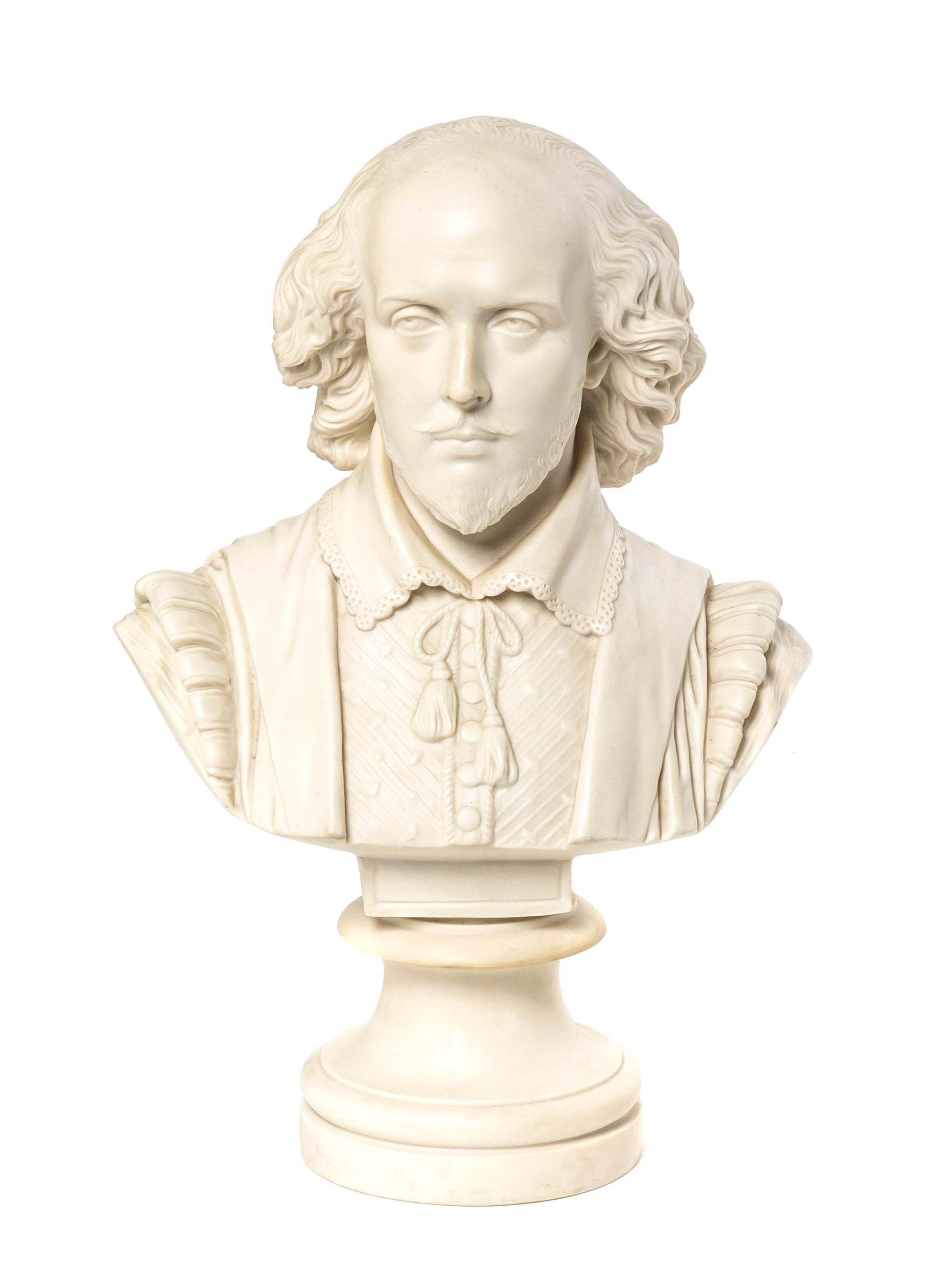 A Copeland Parianware Bust, after Raffaello Monti (Italian 1818-1891), Height 13 1/4 inches.