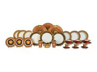 A Versace Porcelain Medusa Red Dinner Service