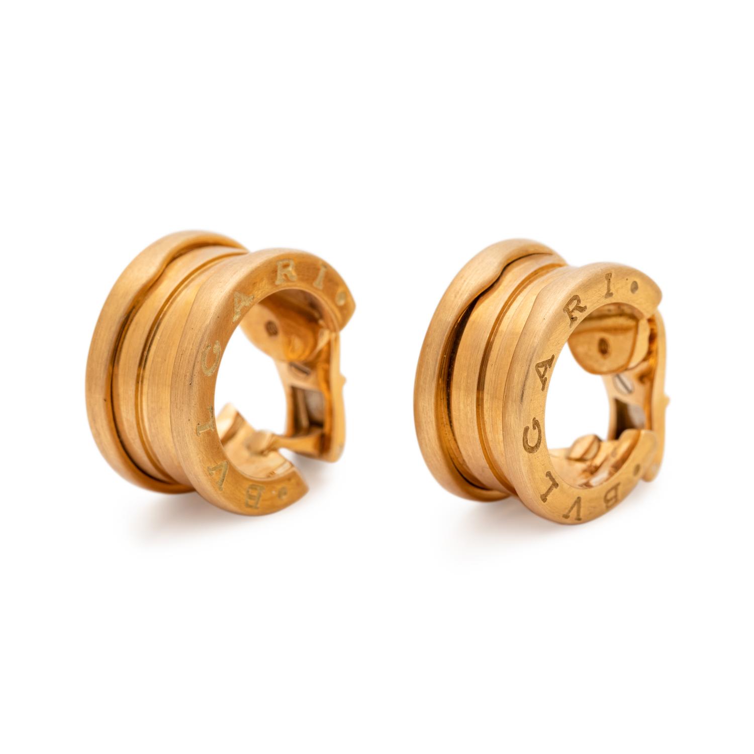 BVLGARI, YELLOW GOLD 'B.ZERO 1' EARCLIPS