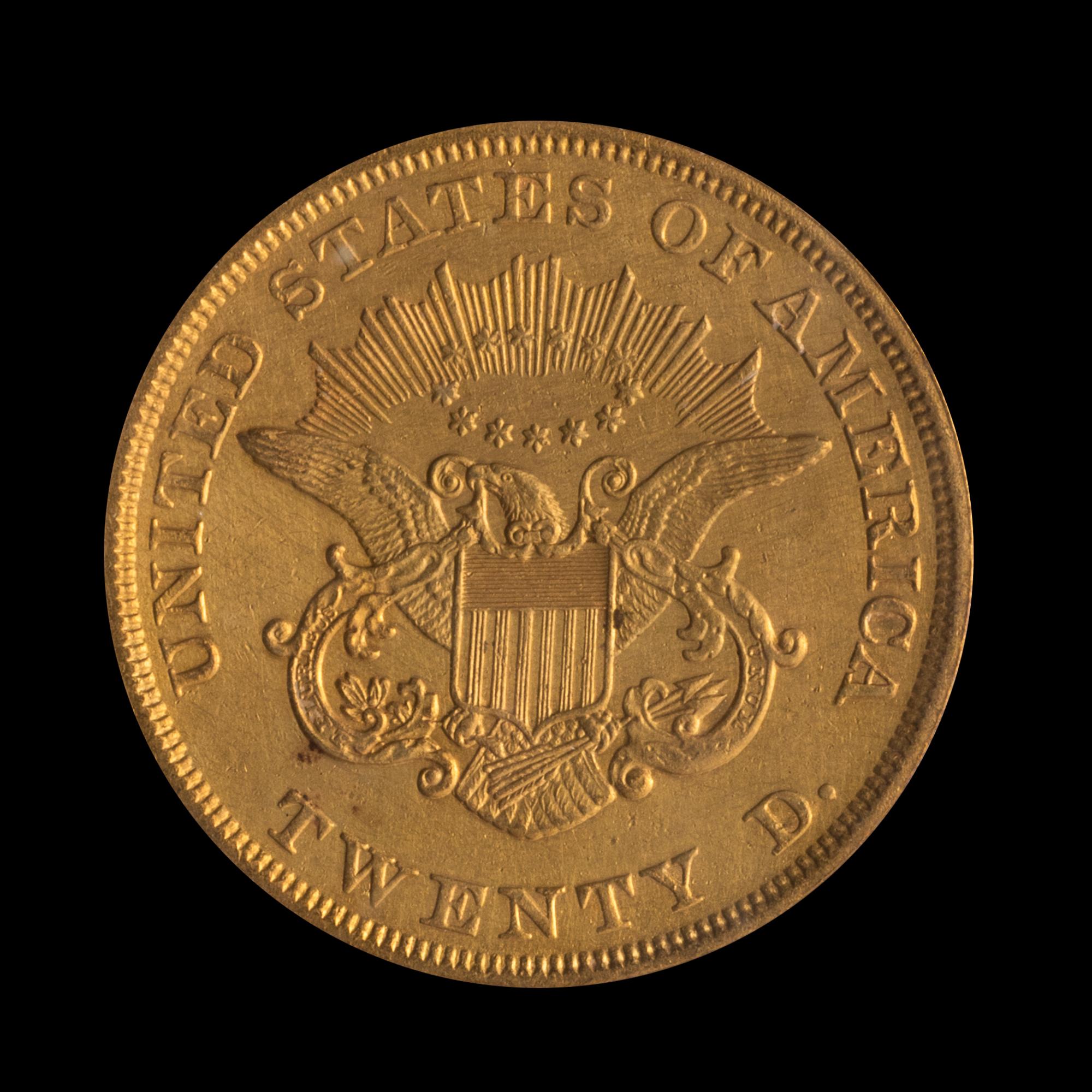 A United States 1853 Liberty Head $20 Gold Coin