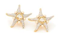 A Pair of Valentino Rhinestone and Faux Pearl Earclips,