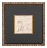 [CARTOON ART]. GOULD, Chester (1900-1985). Very early pencil drawing of Dick Tracy. N.p., ca 1931. "ONE OF THE EARLIEST KNOWN DRAWINGS OF HIS INFAMOUS CRIME FIGHTER"