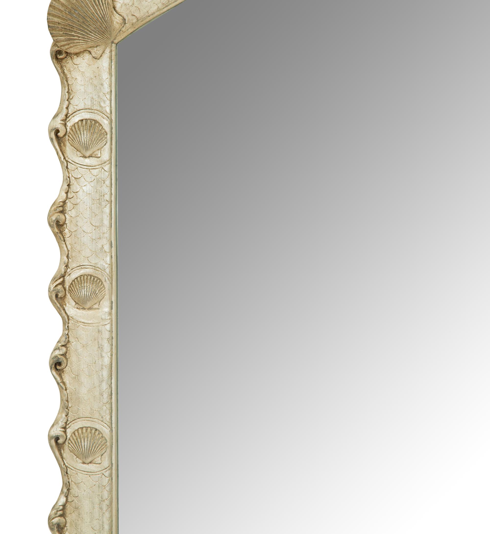 A Contemporary Grotto Style Silvered Wood Mirror