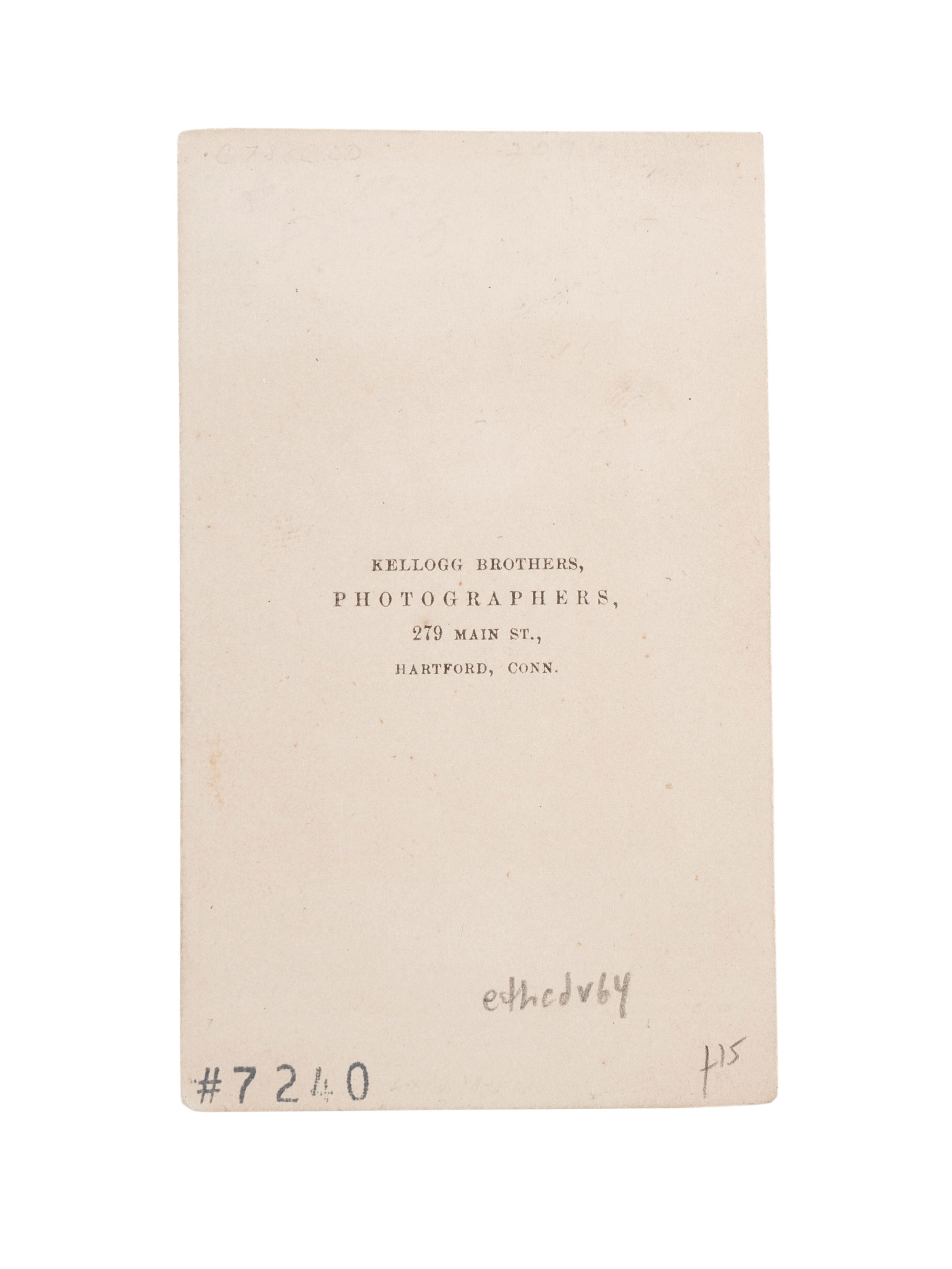 [SLAVERY & ABOLITION]. KELLOGG BROTHERS, photographers. CDV of "Redeemed Slave Child" Fannie Virginia Casseopia Lawrence. New York: C.S. Lawrence, 1863.