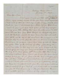 [ENSLAVEMENT]. Letter regarding the sale of slaves and joining the Sons of Temperance. 1 Jan 1849.