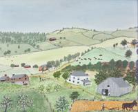 Anna Mary Robertson "Grandma" Moses (1860-1961), Hoosick Hills, 1950