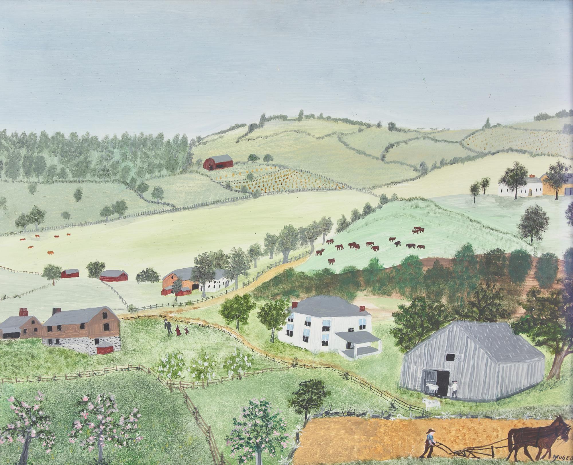 Anna Mary Robertson "Grandma" Moses (1860-1961), Hoosick Hills, 1950