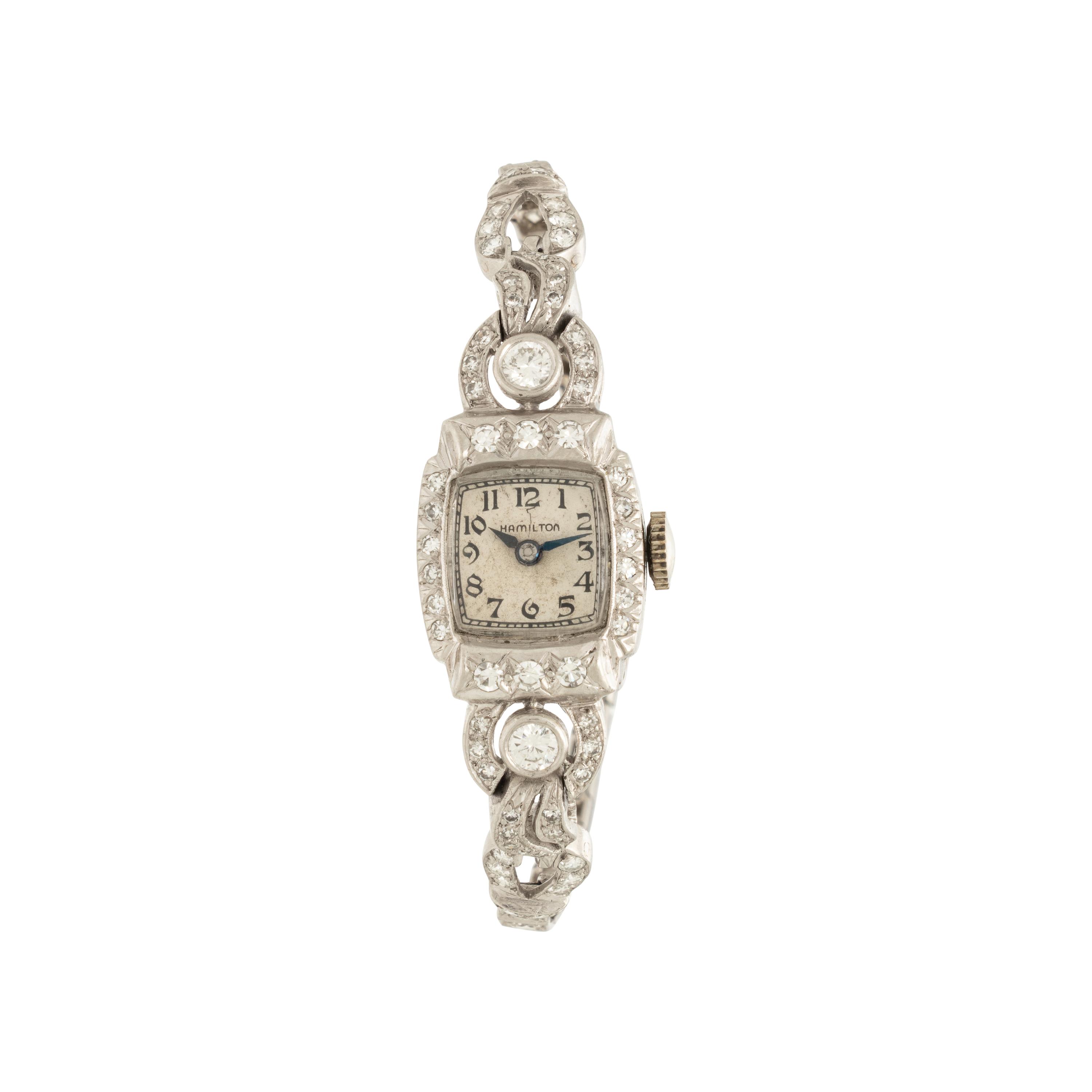 Hamilton, Platinum and Diamond Watch