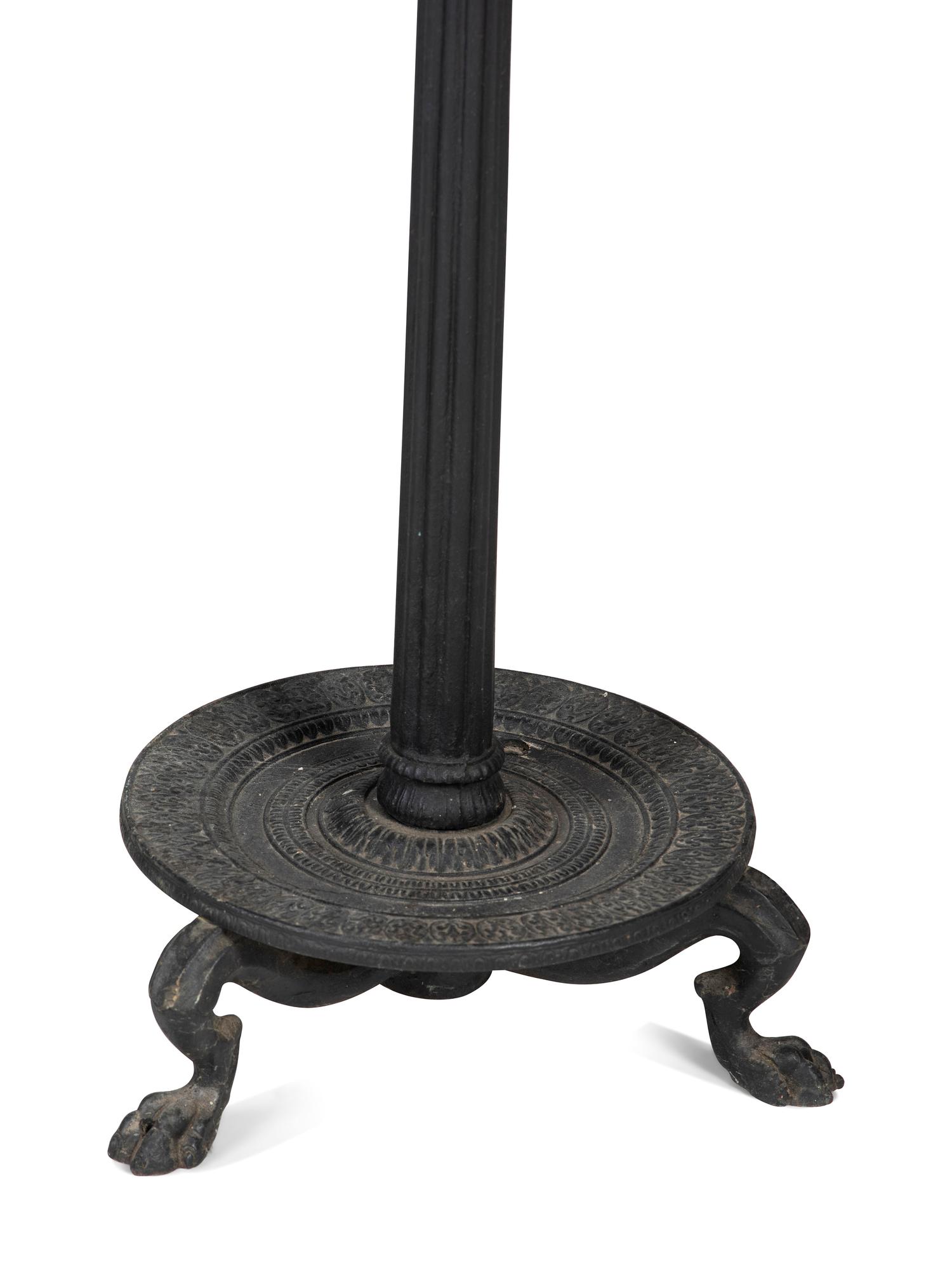 A Pair of Neoclassical Style Cast Metal Floor Lamps