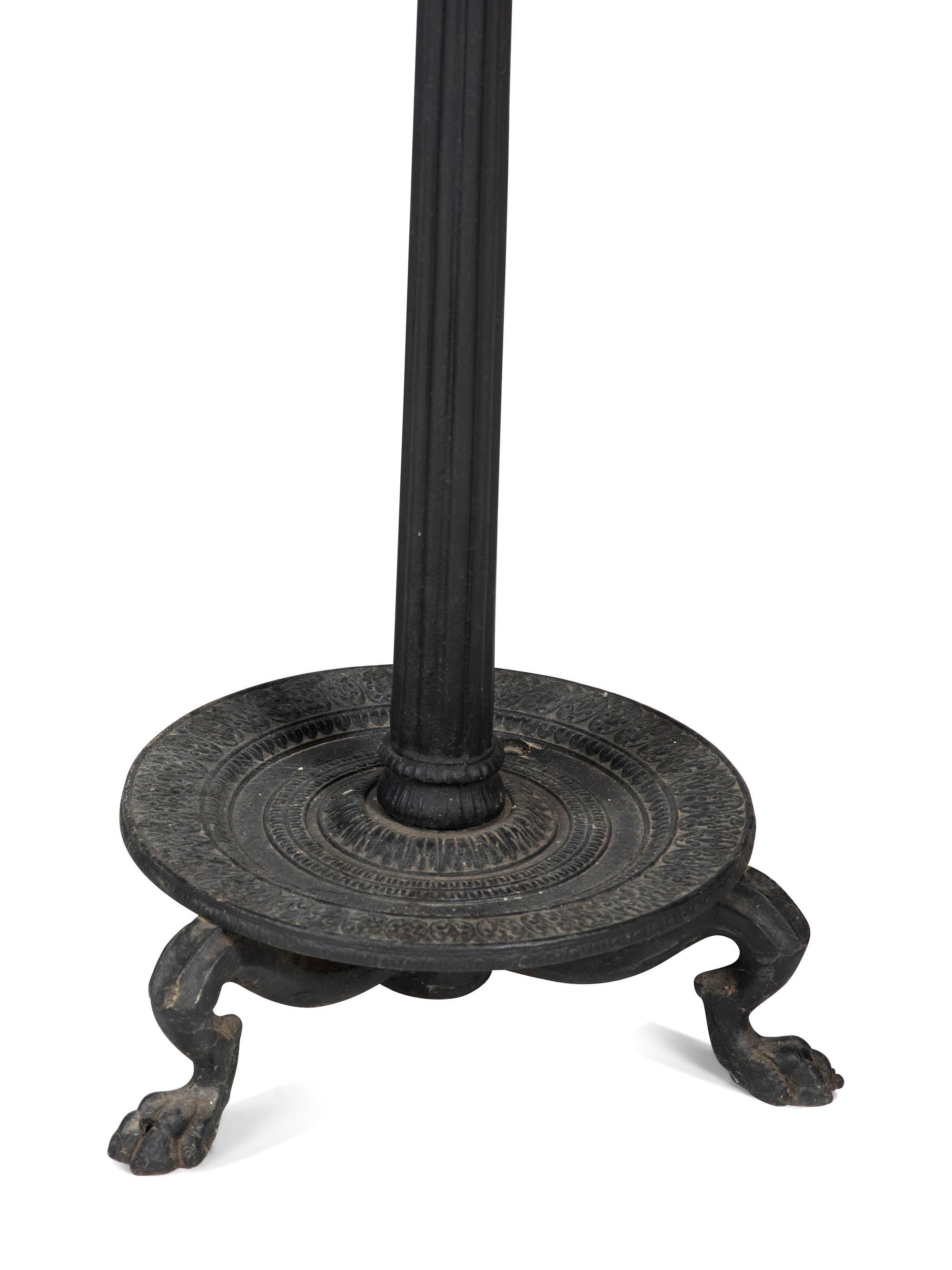 A Pair of Neoclassical Style Cast Metal Floor Lamps