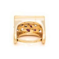 YELLOW GOLD, RUBY AND DIAMOND RING