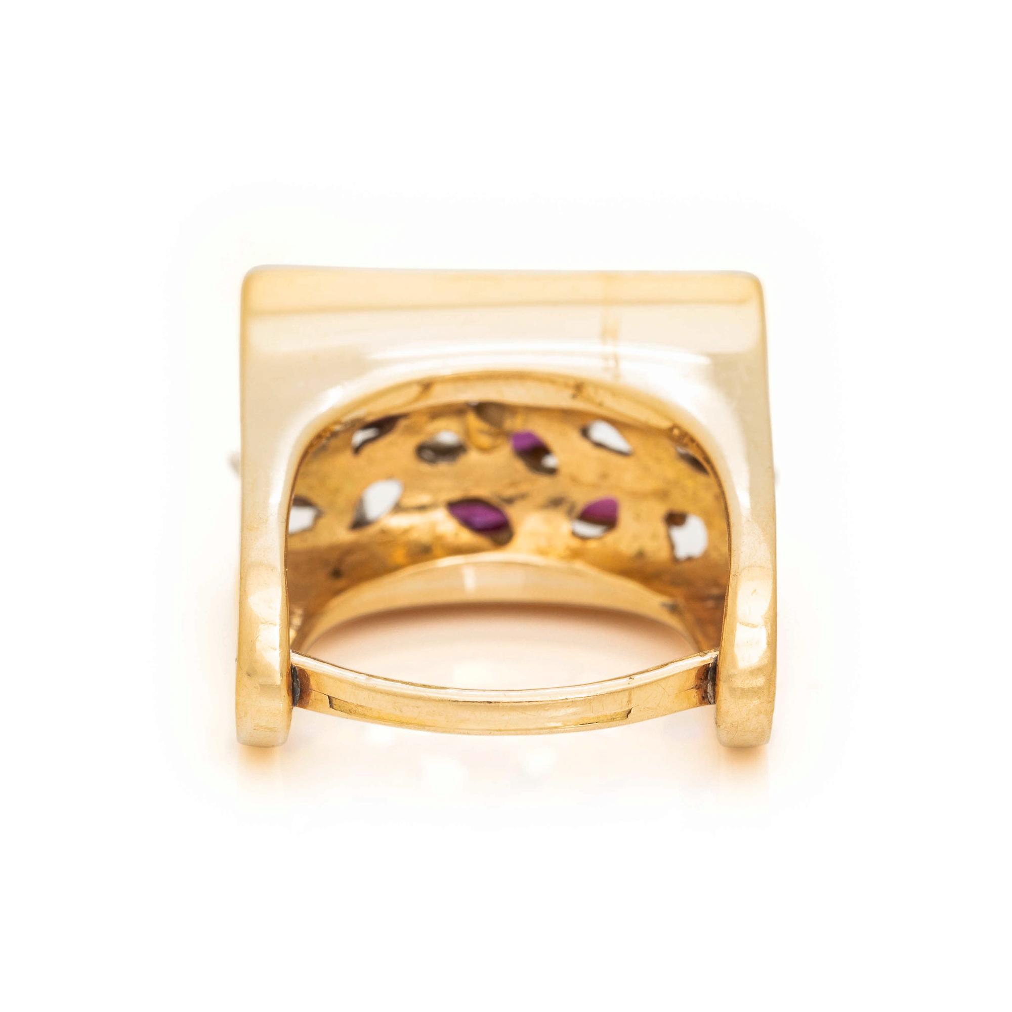 YELLOW GOLD, RUBY AND DIAMOND RING