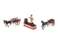 Three Painted Cast Iron Toys