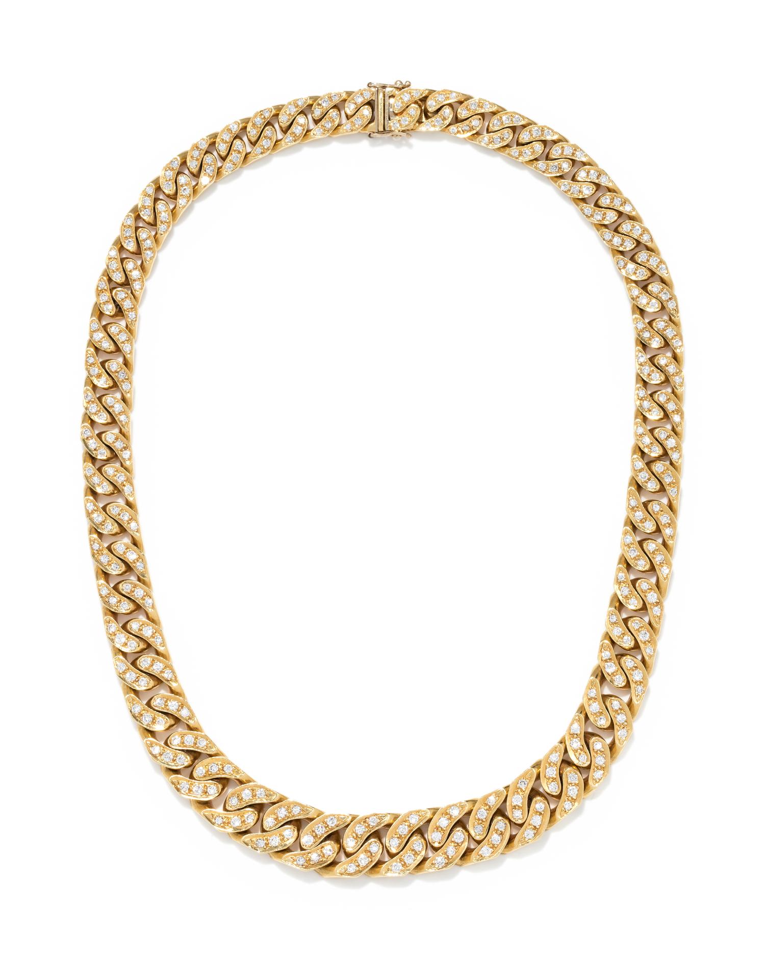 YELLOW GOLD AND DIAMOND NECKLACE