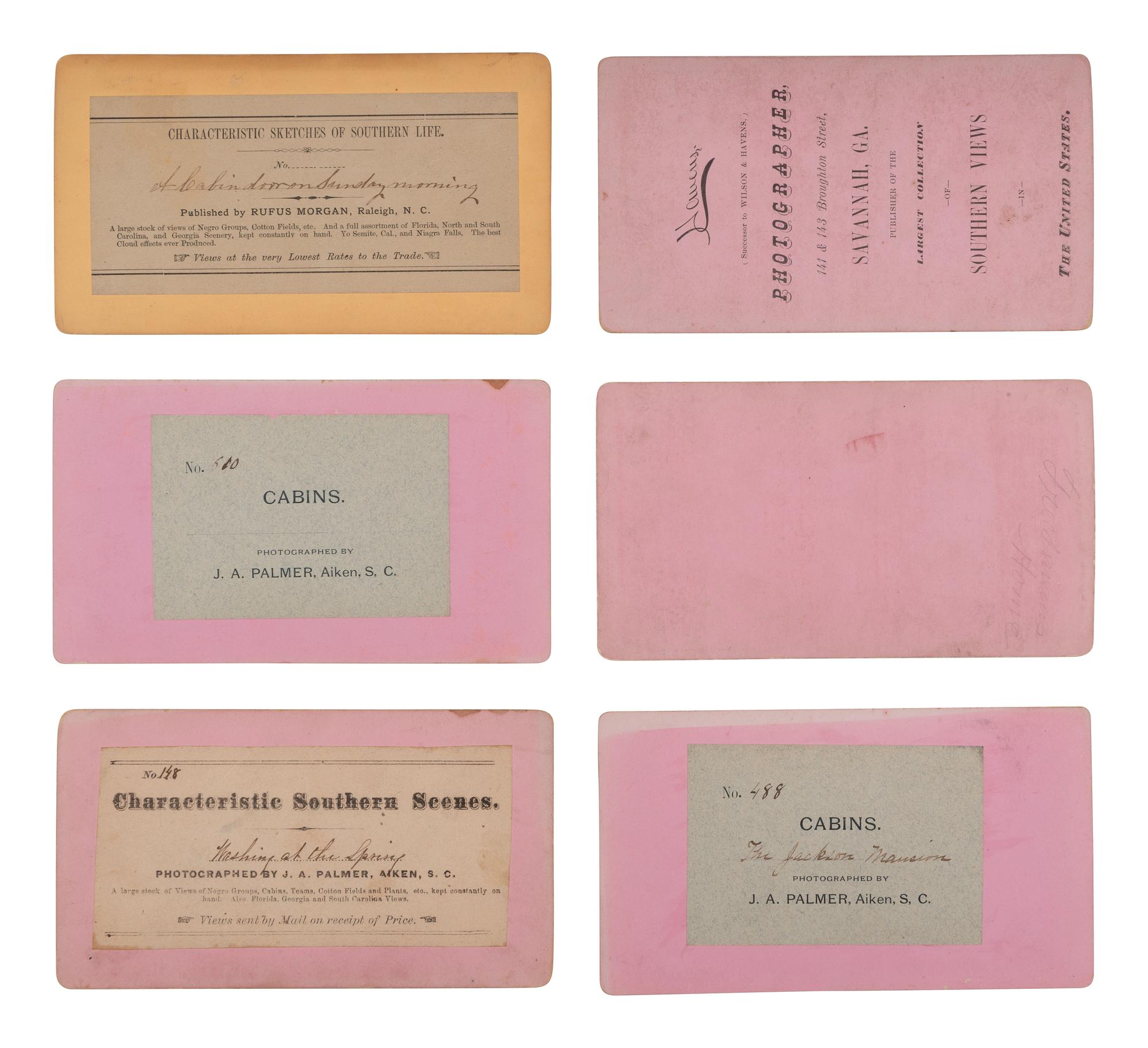 [EARLY PHOTO.] 17 stereoviews of African American domestic life, incl. cabin views and family scenes