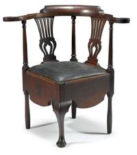 Queen Anne mahogany corner chair probably baltimore, md, late 18th century