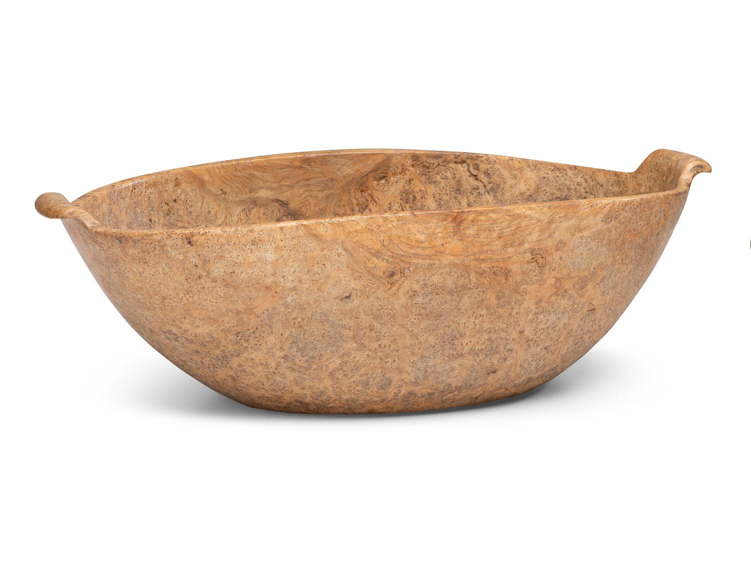 An Oblong Burlwood Bowl