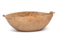 An Oblong Burlwood Bowl