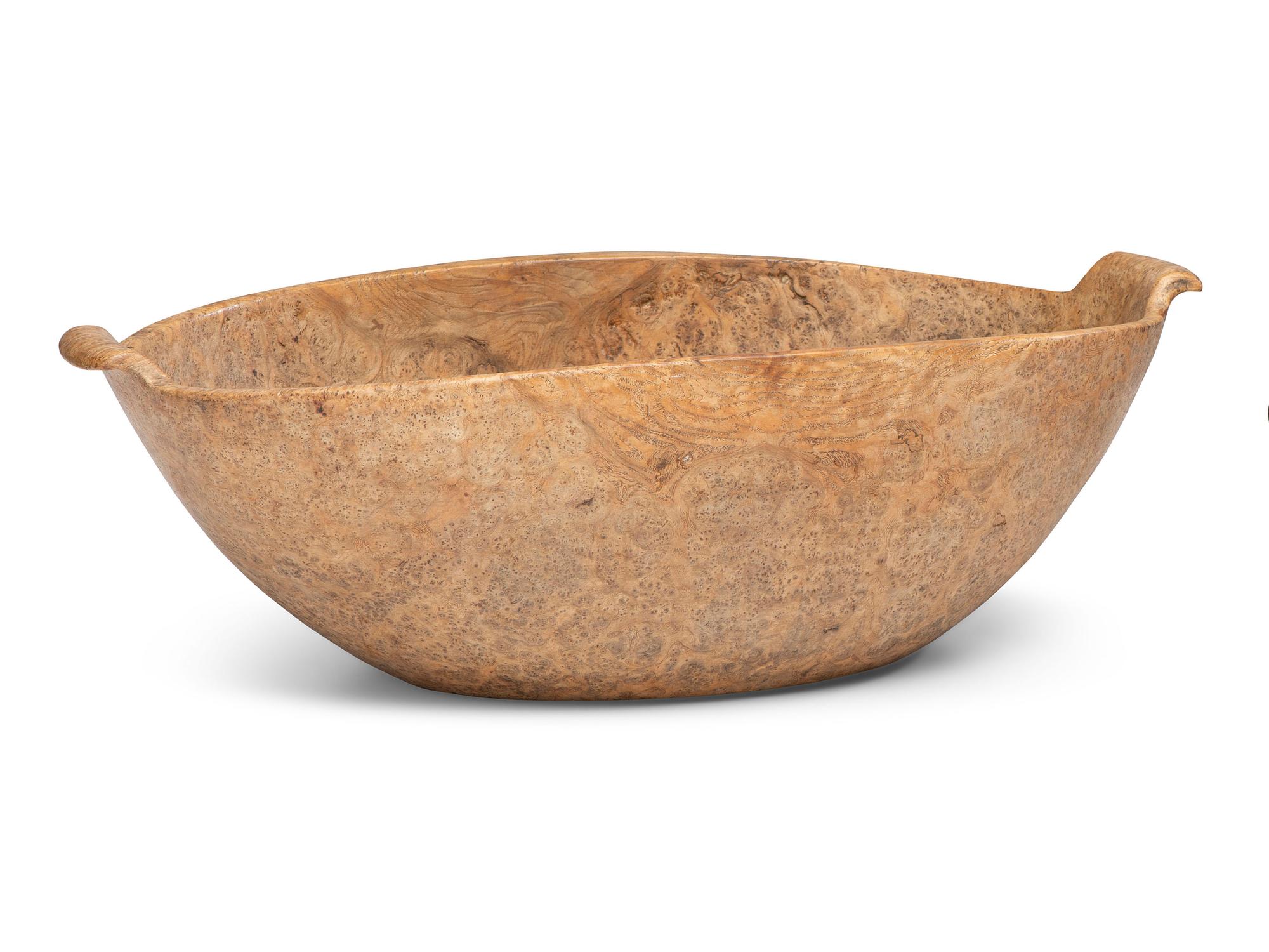 An Oblong Burlwood Bowl